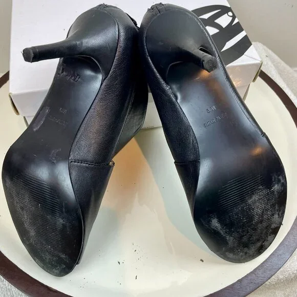 Nine west Black open toe heel Size 9.5 - Picture 5 of 10